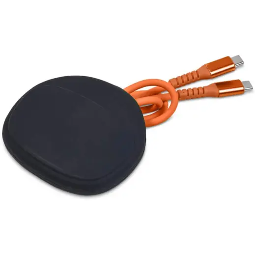 Altitude Mable Fast Charge Type-C to Type-C Charging Cable in Pouch Orange Pouch
